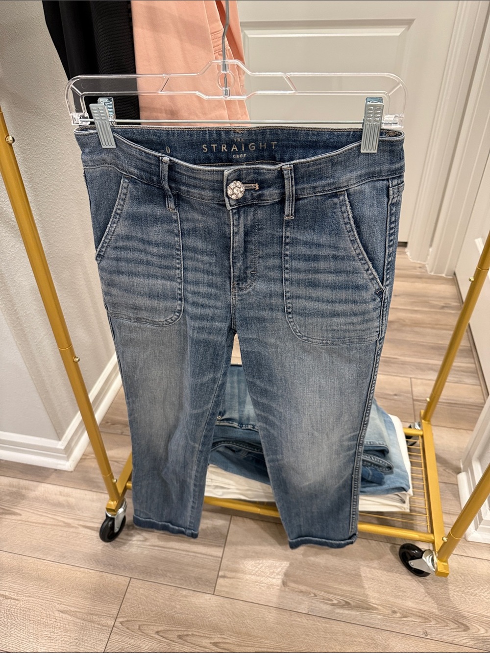 White House Black Market Straight Leg Jeans - Medium Blue Wash